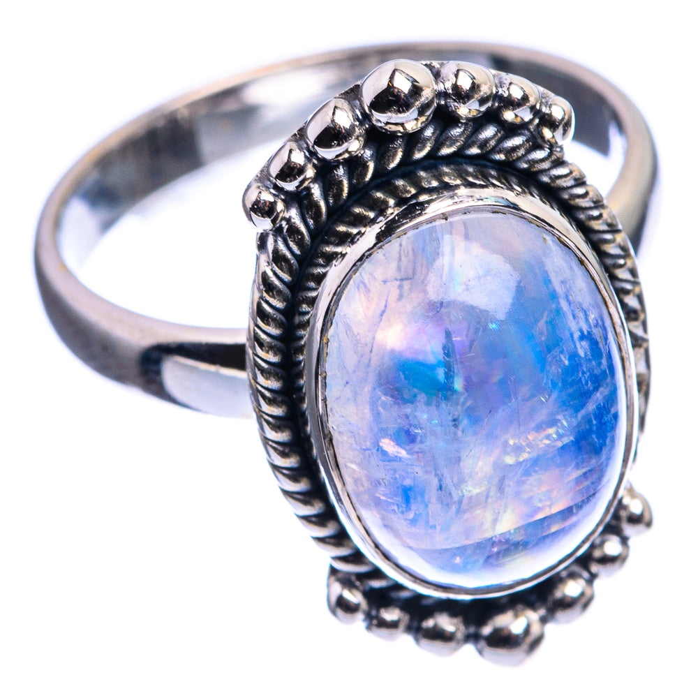 Rainbow Moonstone Ring Size 8.5 (925 Sterling Silver) R142431