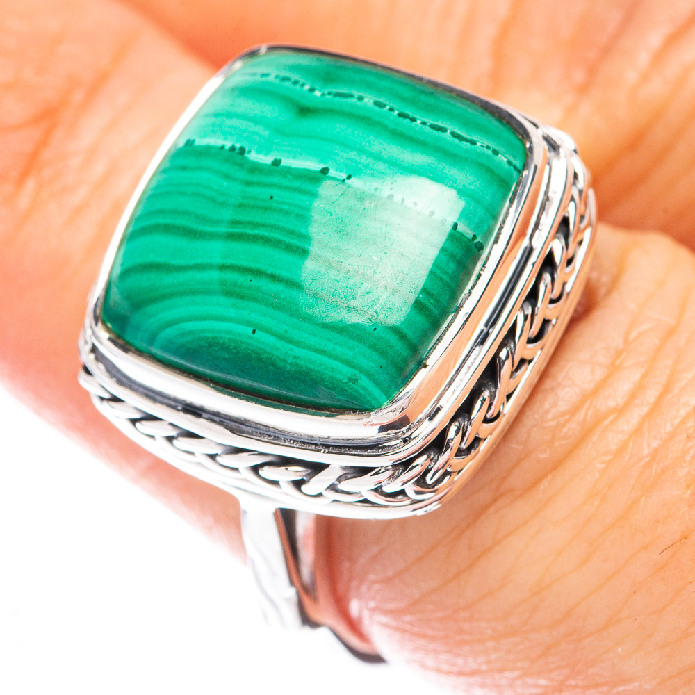 Premium Malachite Ring Size 7 (925 Sterling Silver) R1836