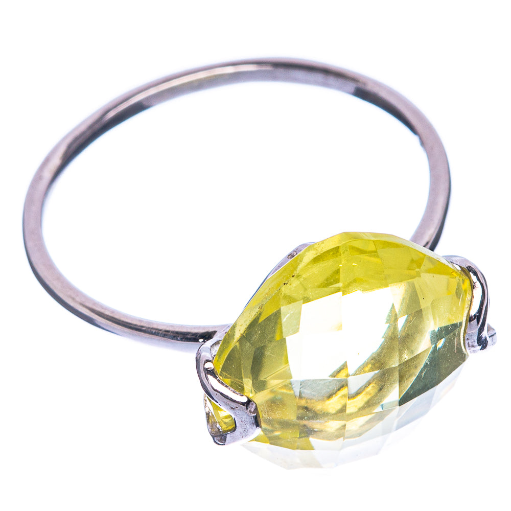 Faceted Lemon Quartz Ring Size 6.75 (925 Sterling Silver) R1260
