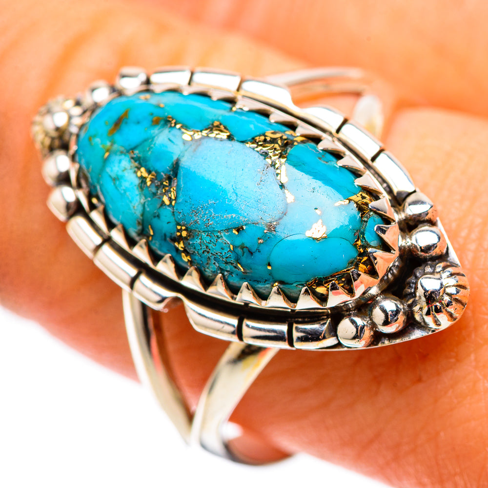 Blue Copper Composite Turquoise Ring Size 10 (925 Sterling Silver) RING138720