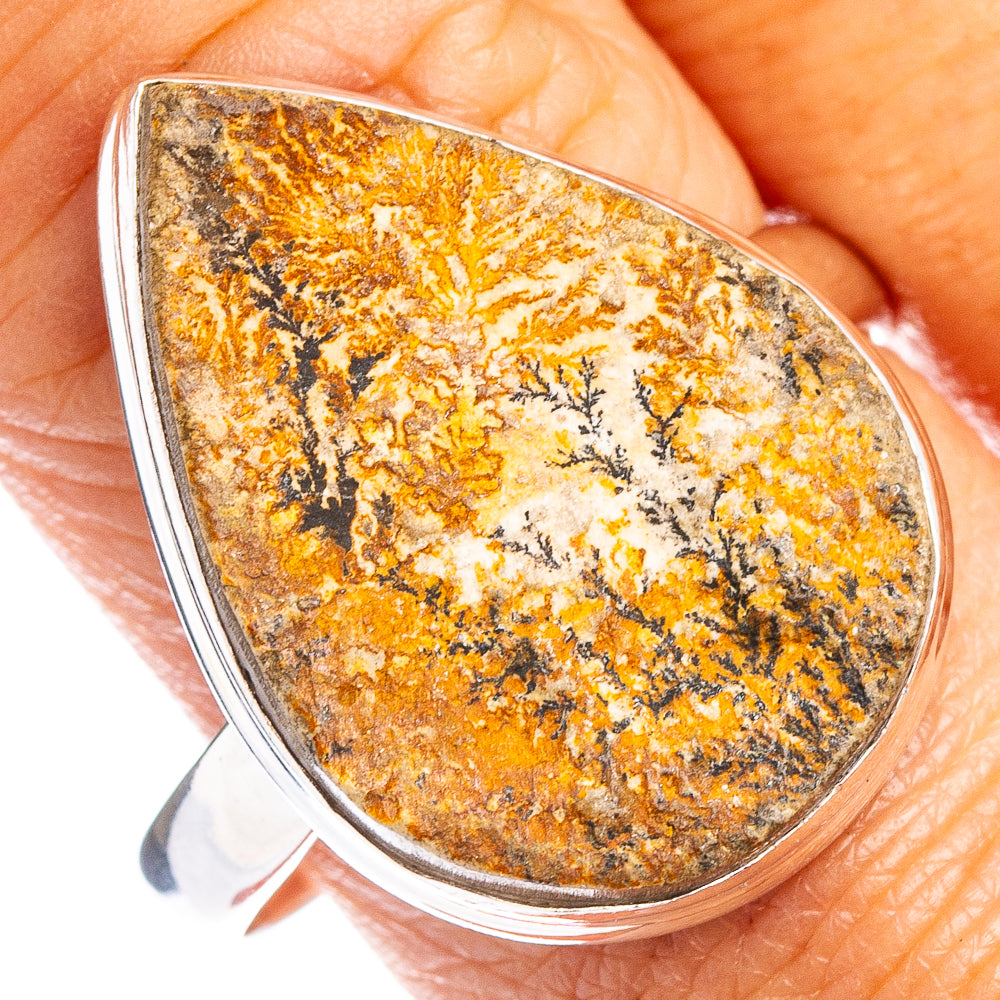 Germany Psilomelane Dendrite Ring Size 11 (.925 Sterling Silver)