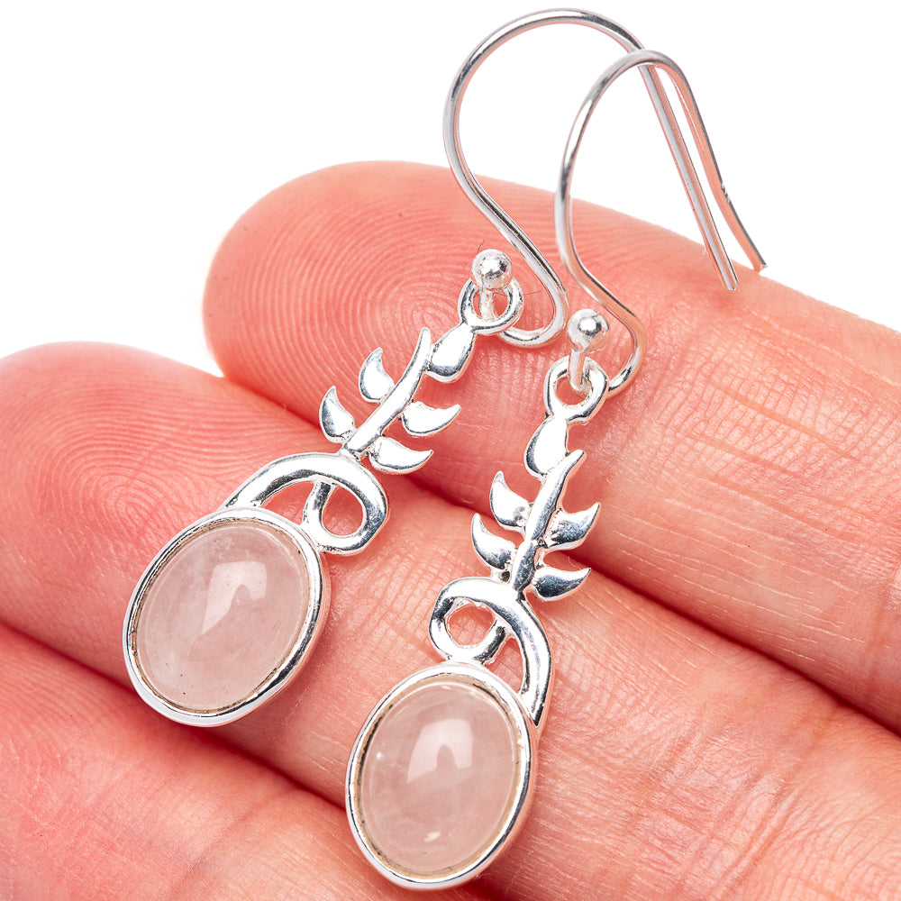 Rose Quartz EarDainty Rings 1 5/8" (925 Sterling Silver) E433142