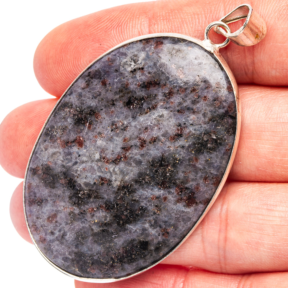 Firestone Palm Stone Pendant 2 3/8" (Silver Plated)
