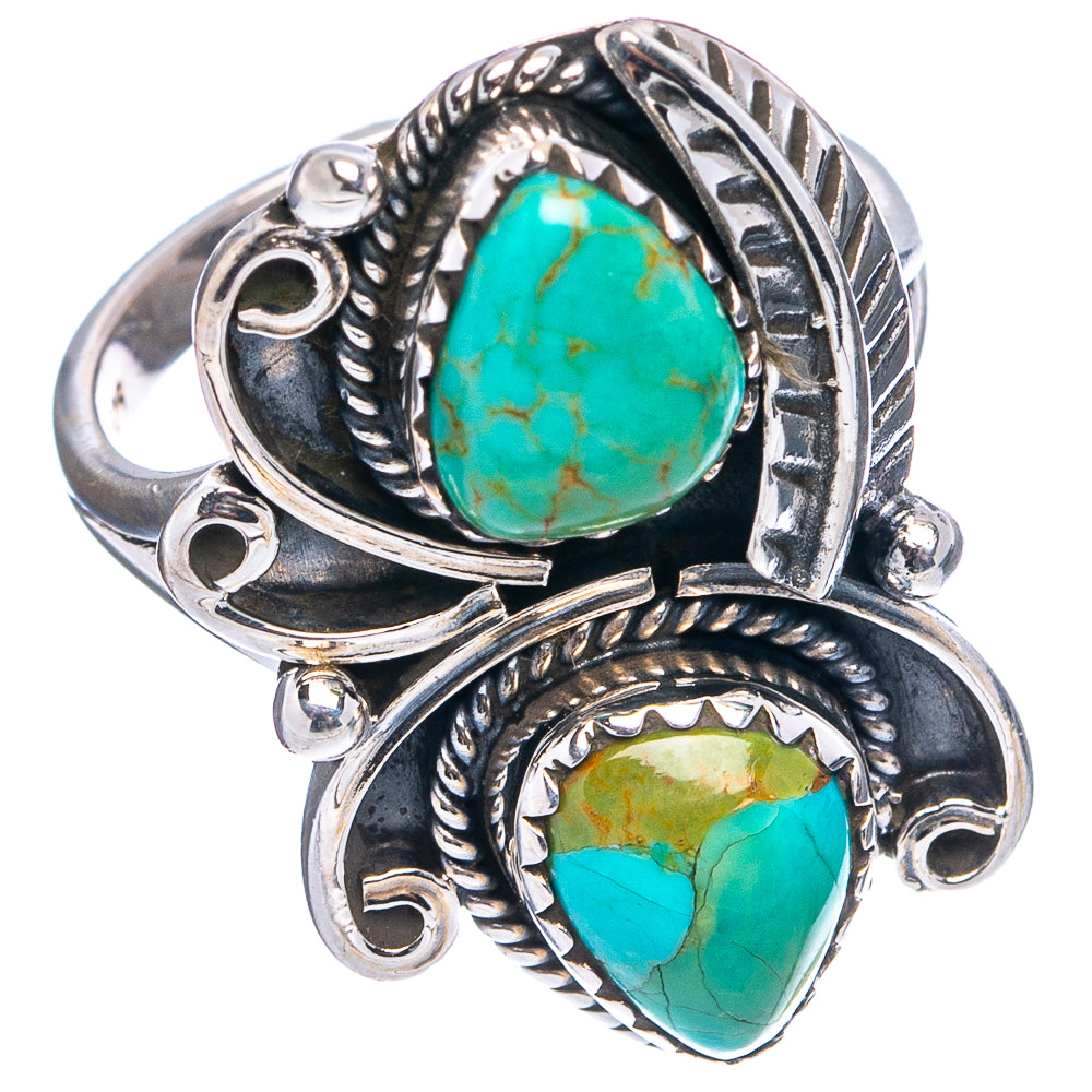 Native Style Mohave Turquoise Ring Size 7 (.925 Sterling Silver)