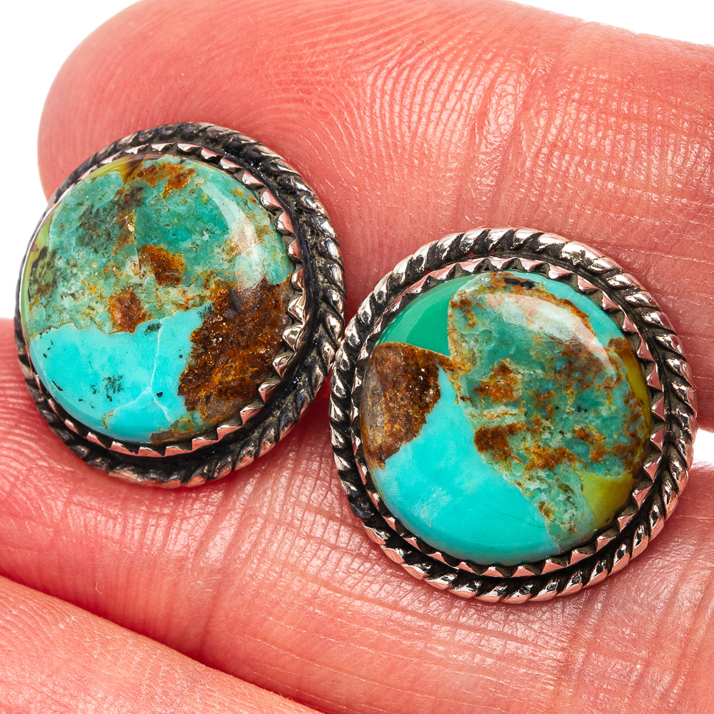 Mohave Turquoise Earrings 5/8" (.925 Sterling Silver)