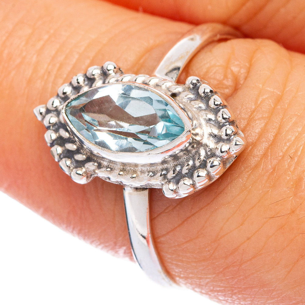 Blue Topaz Dainty Ring Size 7.75 (925 Sterling Silver) R145645