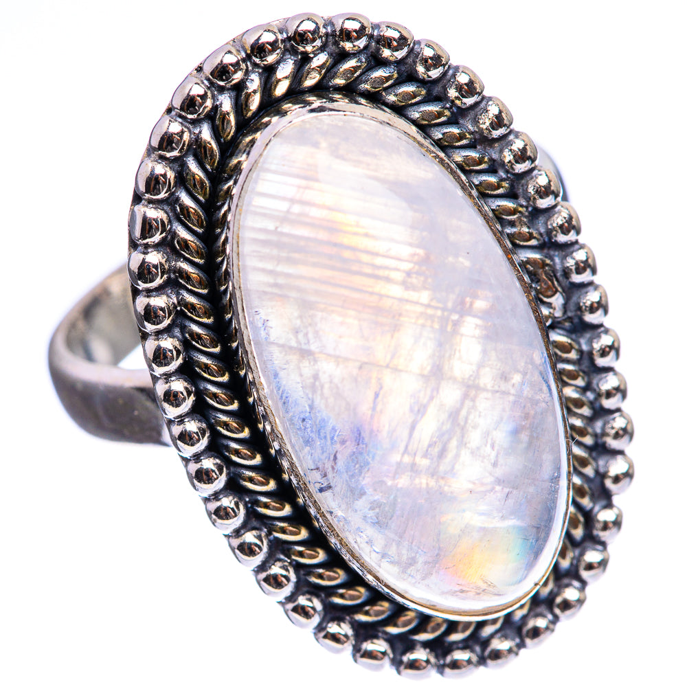 Rainbow Moonstone Ring Size 9 (925 Sterling Silver) R142974