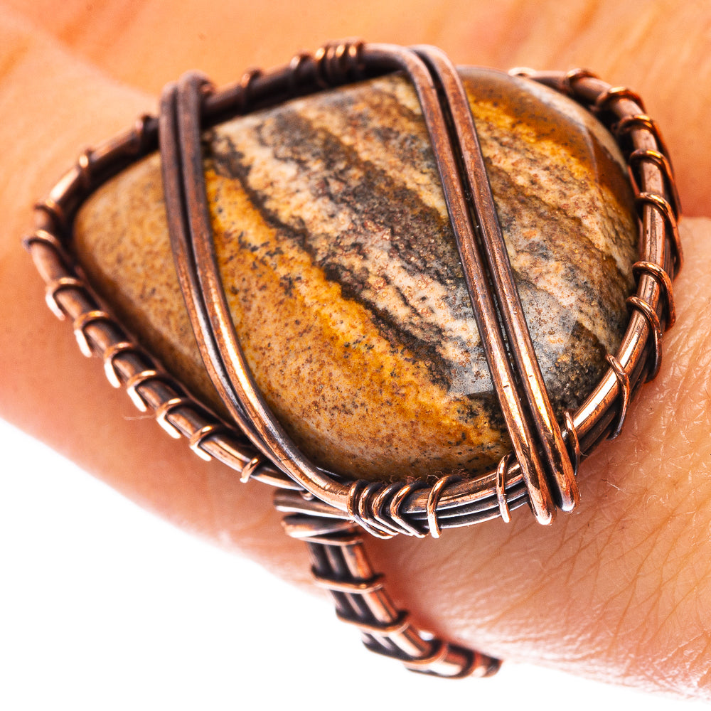 Picture Jasper Ring Size 7.5 (Oxidized Copper)