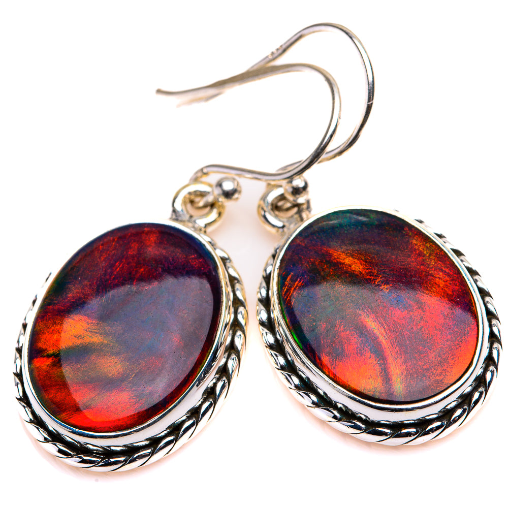 Aura Opal Earrings 1 3/8" (925 Sterling Silver) EARR432124