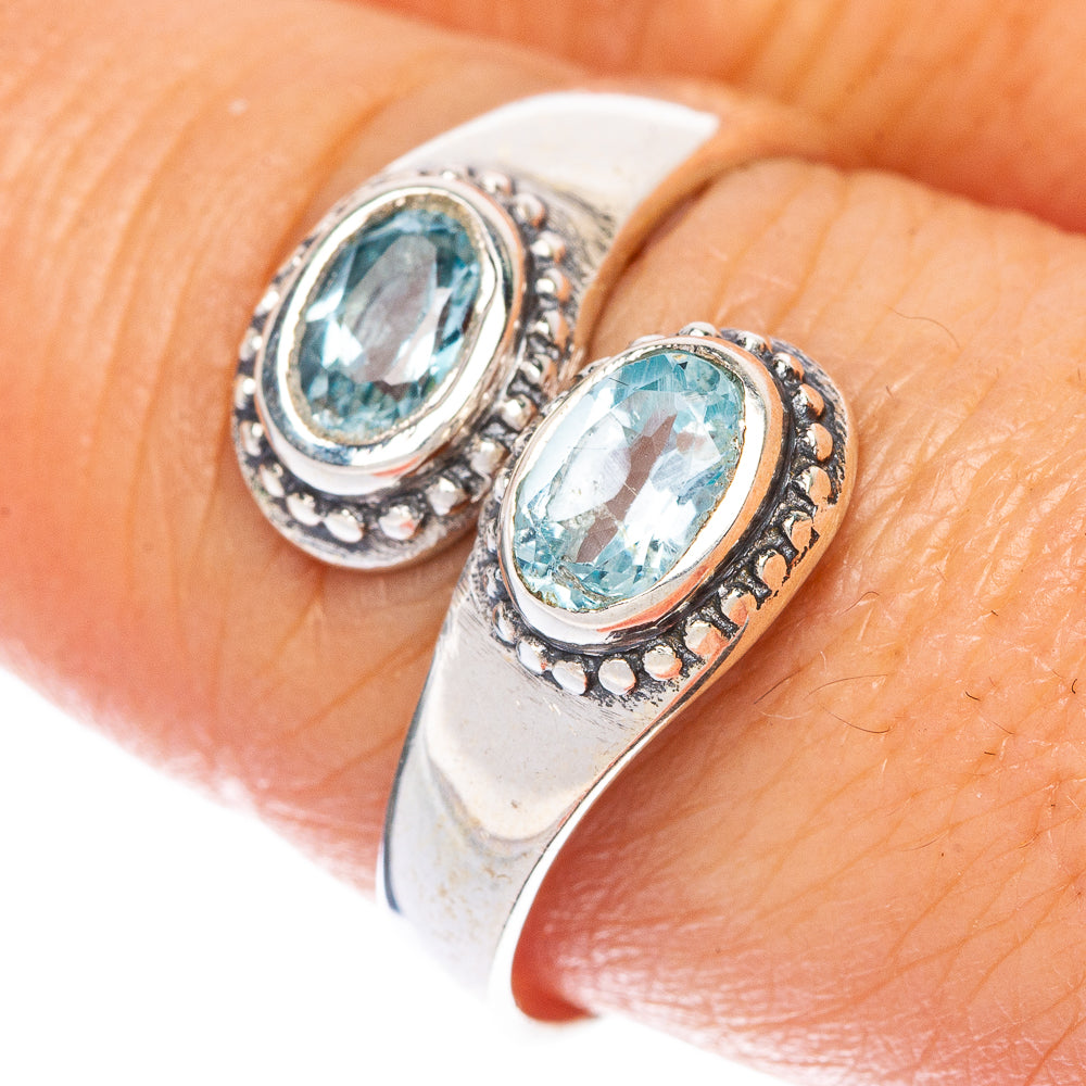 Blue Topaz Ring Size 8.5 (925 Sterling Silver) R1521