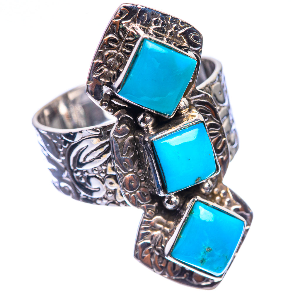 Sleeping Beauty Turquoise 925 Sterling Silver Ring Size 8.25