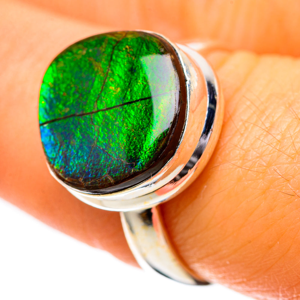 Canadian Ammolite 925 Sterling Silver Ring Size 7.5 (925 Sterling Silver) RING139336