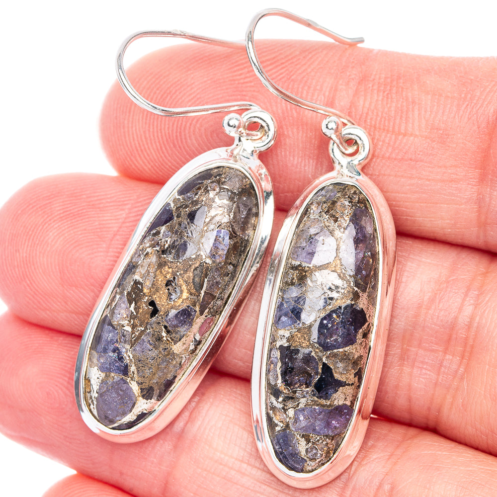 Copper Tanzanite Earrings 1 3/4" (925 Sterling Silver) E433087