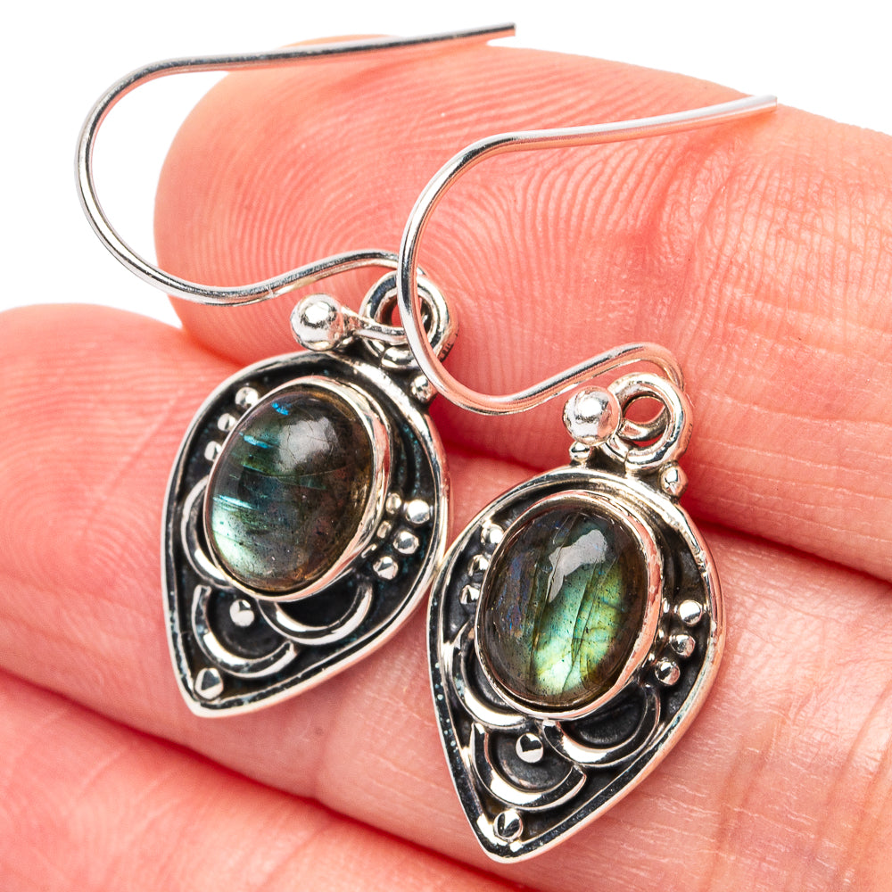 Labradorite Earrings 1 1/4" (925 Sterling Silver) E2962