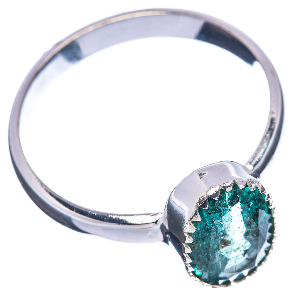 Rare Premium Faceted Zambian Emerald Ring Size 11 (.925 Sterling Silver)