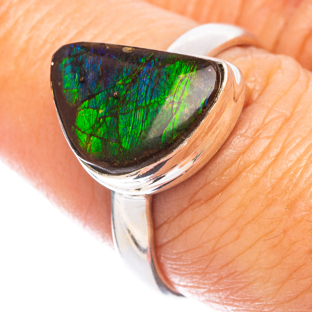 Rare Ammolite Ring Size 8 (925 Sterling Silver) R7120