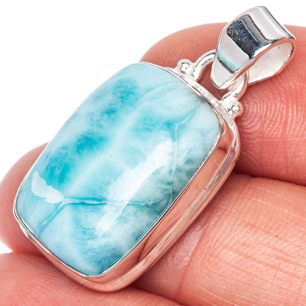Larimar Pendant 1 1/4" (925 Sterling Silver) P40858