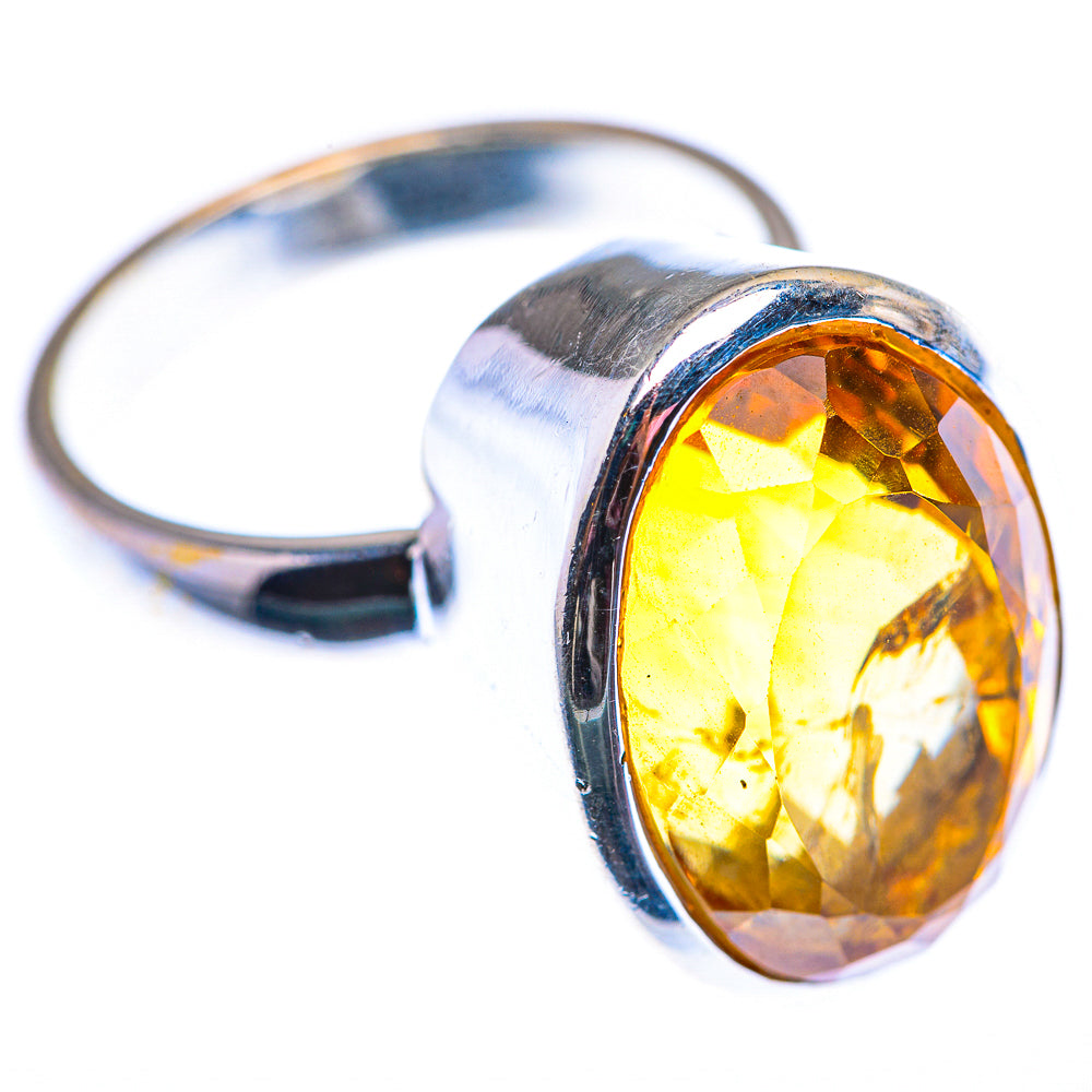 Faceted Citrine Ring Size 8 (925 Sterling Silver) RING140089