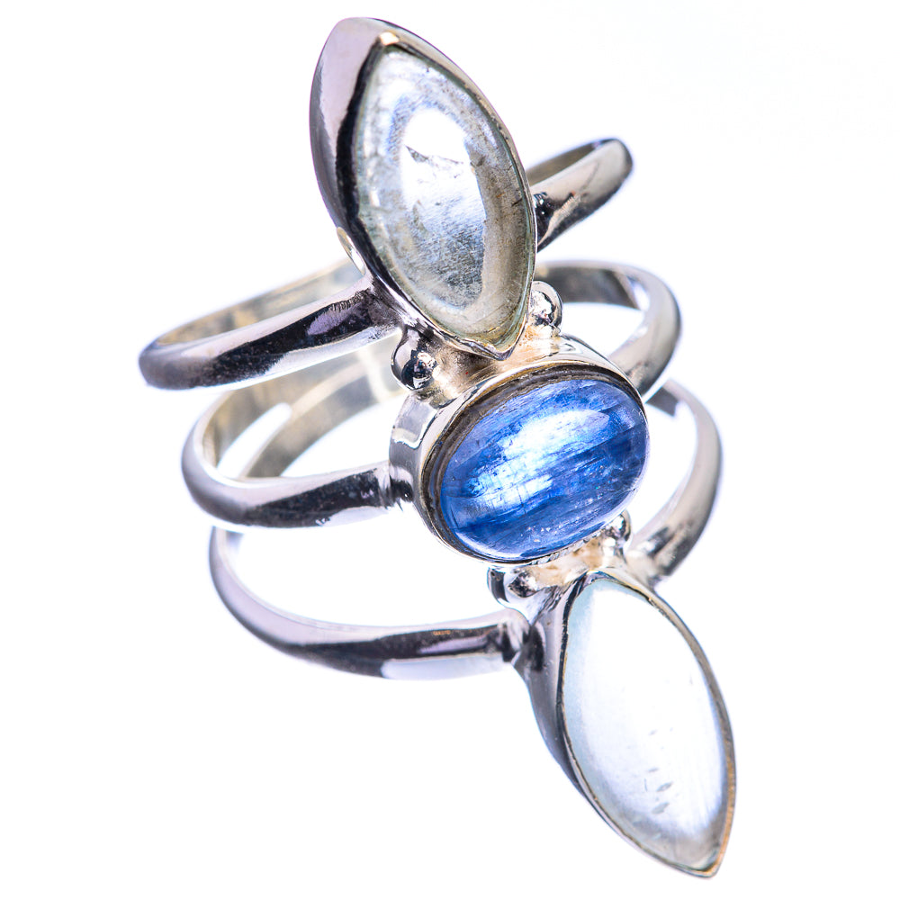 Kyanite, Rainbow Moonstone 925 Sterling Silver Ring Size 6.5