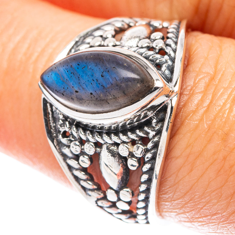Labradorite Dainty Ring Size 7.75 (925 Sterling Silver) R5959