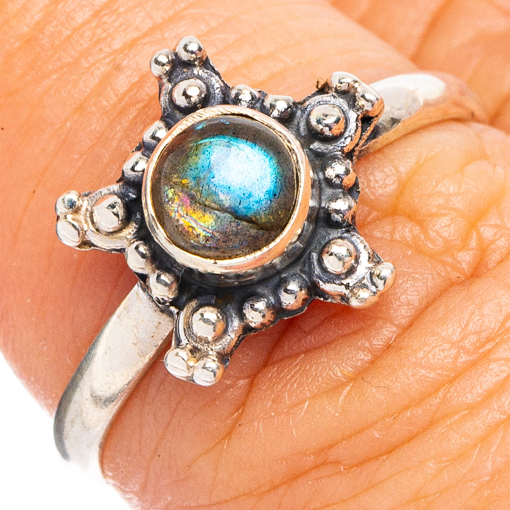 Dainty Labradorite Ring Size 6.75 (.925 Sterling Silver)