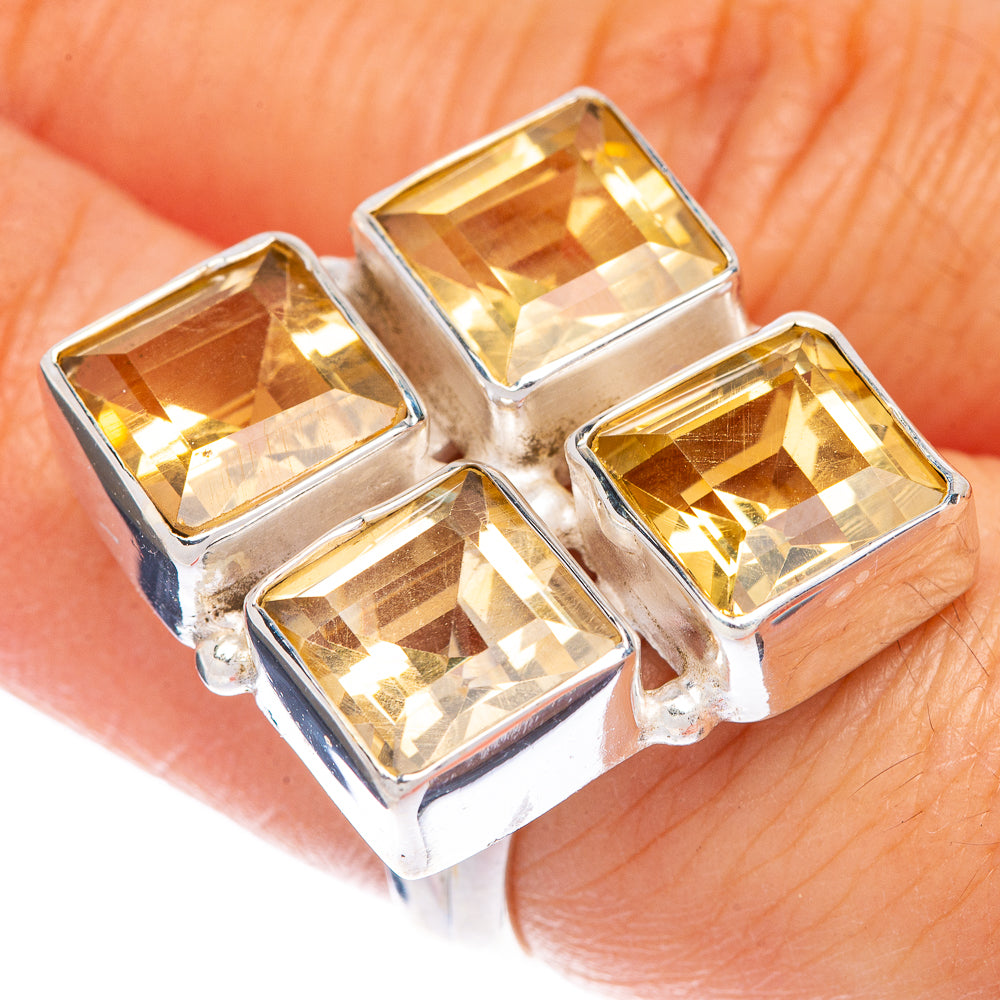 Large Faceted Citrine Ring Size 6.75 (925 Sterling Silver) R144681