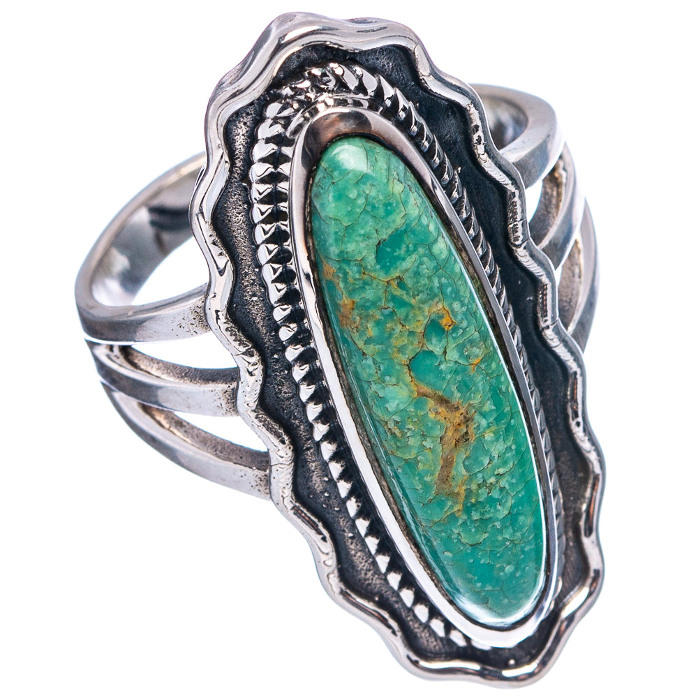 Native Style Royston Turquoise Ring Size 8 (.925 Sterling Silver)