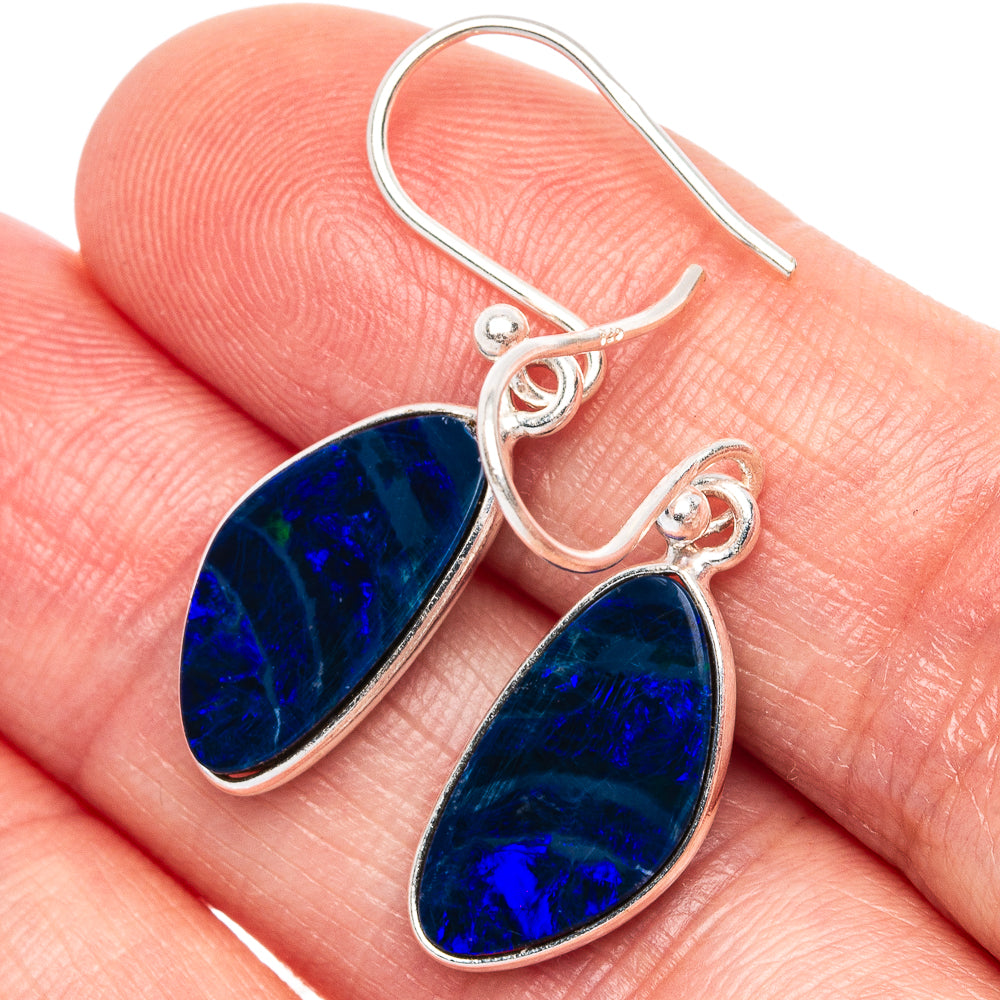 Rare Doublet Opal Earrings 1 1/8" (925 Sterling Silver) E1933