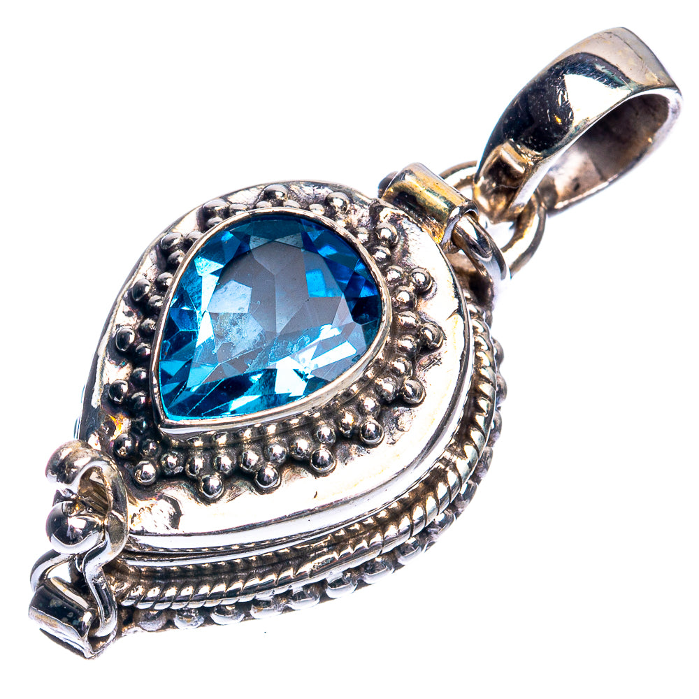 Poison Blue Topaz Pendant 1 3/8" (925 Sterling Silver) P39327