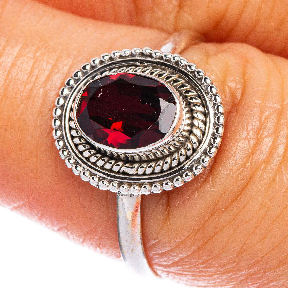 Garnet Dainty Ring Size 8 (925 Sterling Silver) R147207