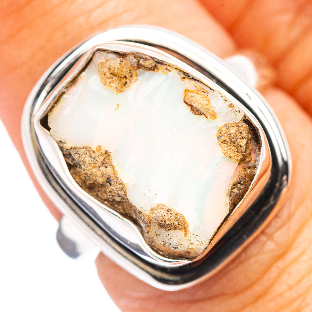 Premium Raw Ethiopian Opal Ring Size 6.75 (.925 Sterling Silver)
