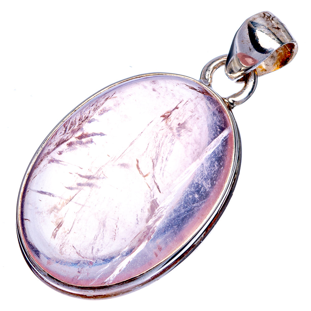 Rose Quartz 1 1/2" Pendant (925 Sterling Silver) P40005