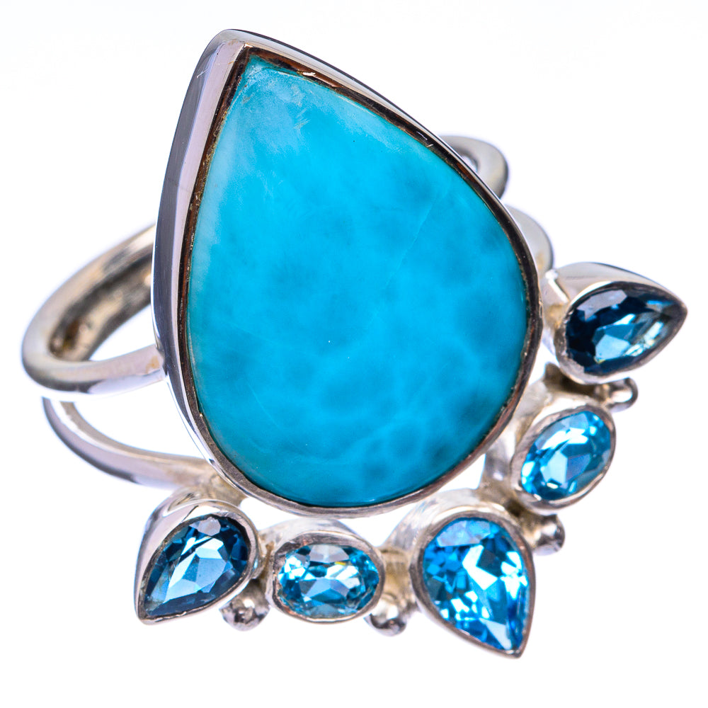 Signature Larimar, Blue Topaz Ring Size 8.25 (925 Sterling Silver) R141701