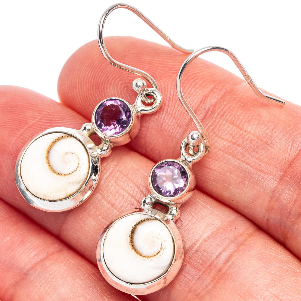 Shiva Eye, Amethyst Earrings 1 3/8" (925 Sterling Silver) E433414