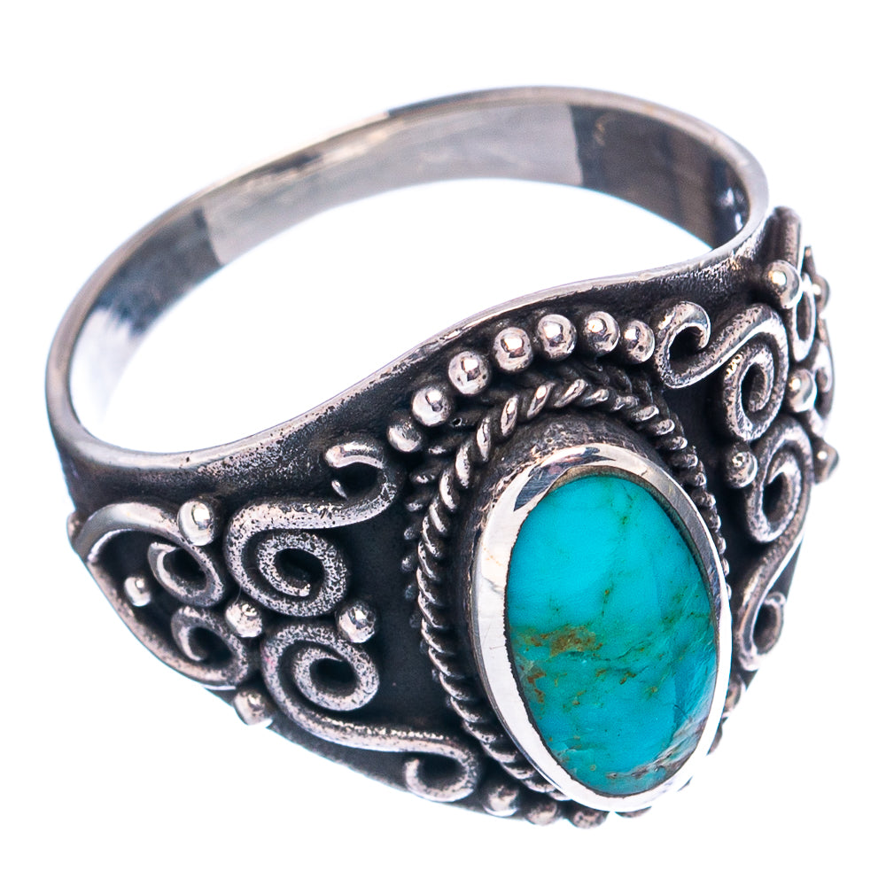 Native Style Mohave Turquoise Ring Size 6.75 (.925 Sterling Silver)