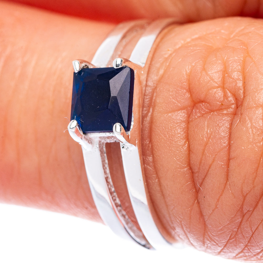 Sapphire Agate Dainty Ring Size 7 (925 Sterling Silver) R145870