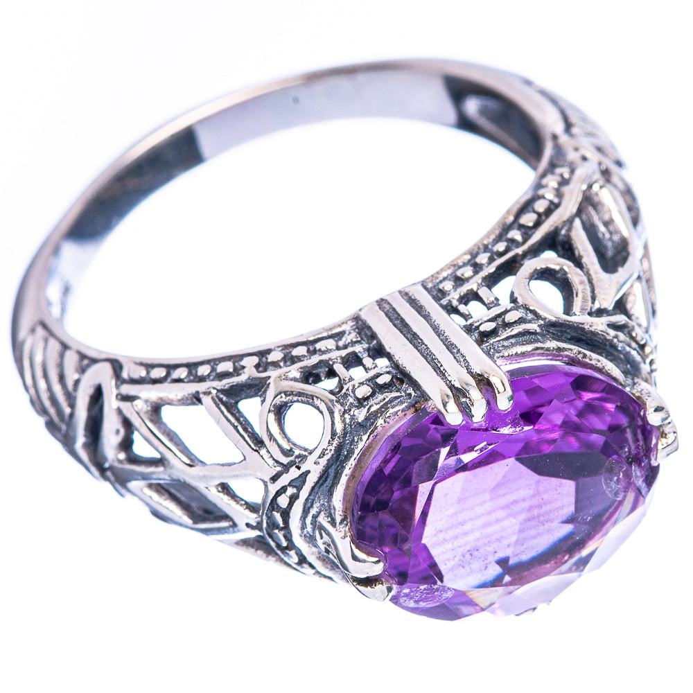 Faceted Amethyst Ring Size 9.5 (925 Sterling Silver) R2349