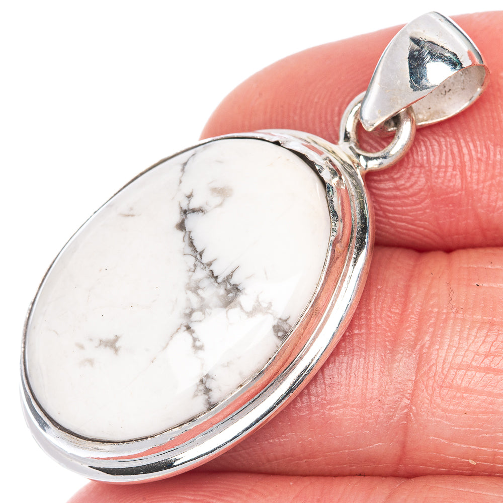 Howlite Pendant 1 3/8" (925 Sterling Silver) P40786