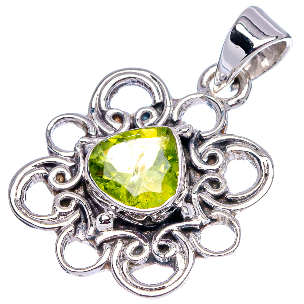 Premium Peridot Pendant 1 1/8" (.925 Sterling Silver)