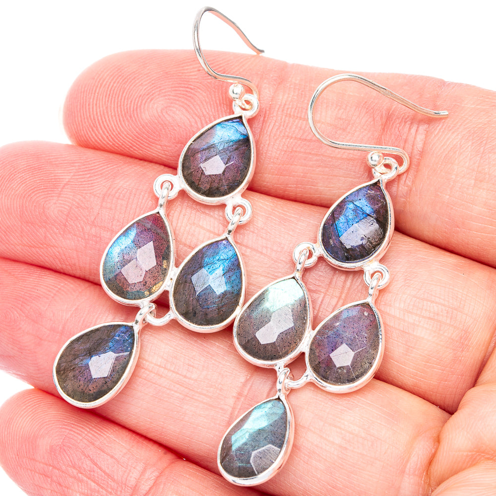 Labradorite Earrings 2 1/8" (925 Sterling Silver) E433086