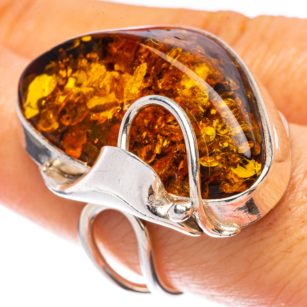 Baltic Amber Ring Size 8.5 (925 Sterling Silver) R1869