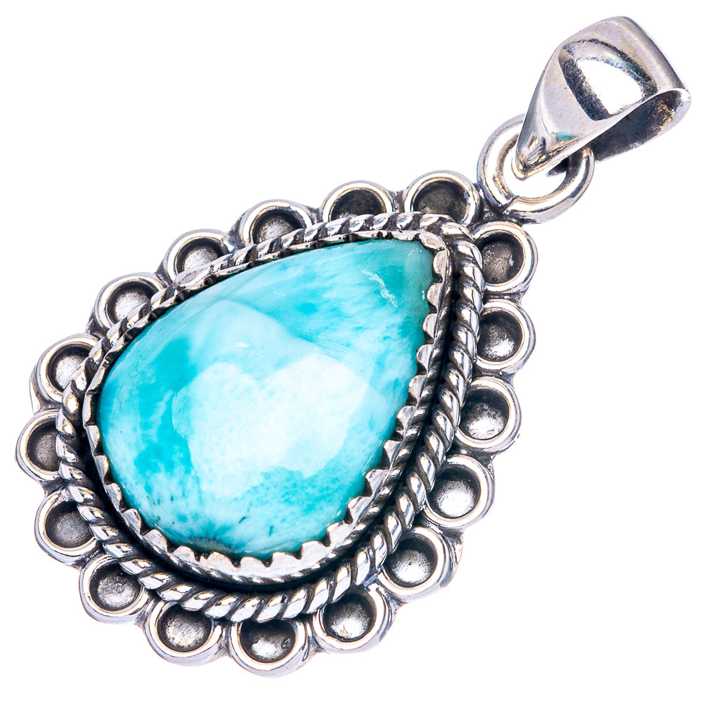 Larimar Pendant 1 3/8" (925 Sterling Silver) P42060