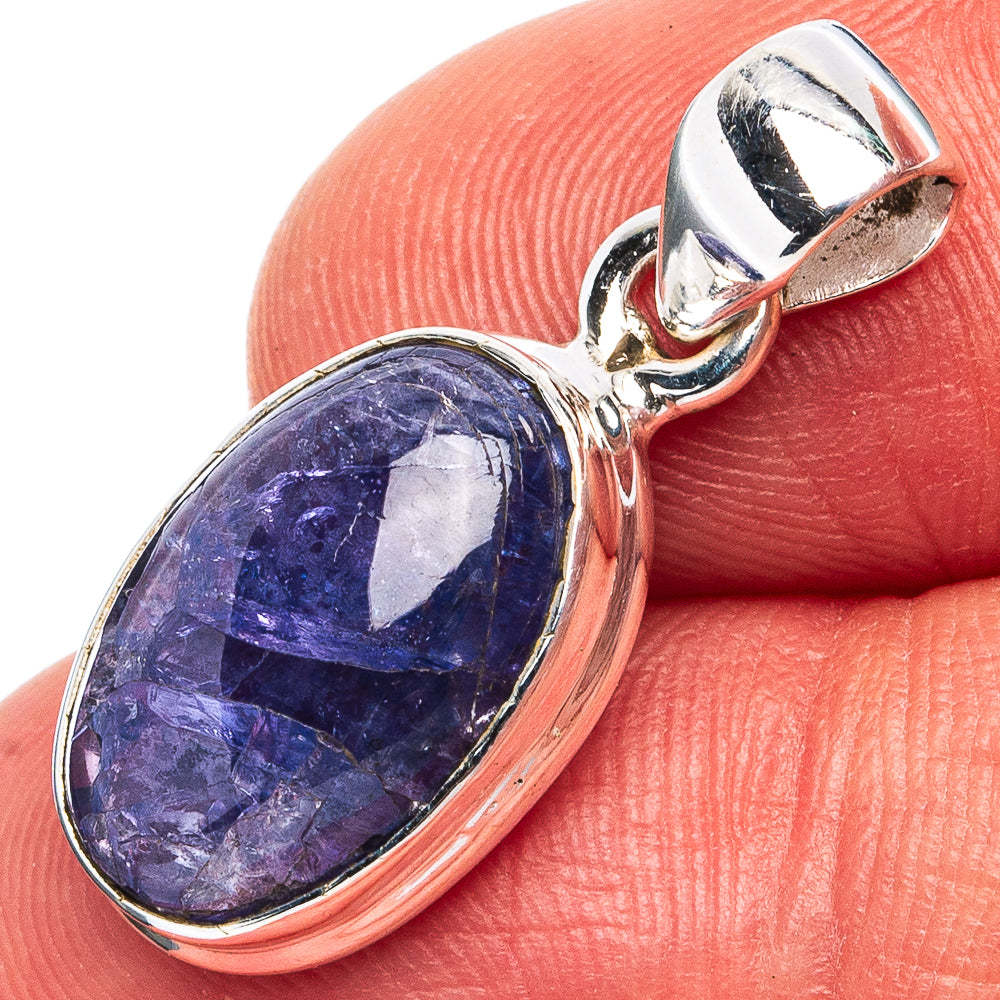 Rare Tanzanite Pendant 1 1/8" (.925 Sterling Silver)