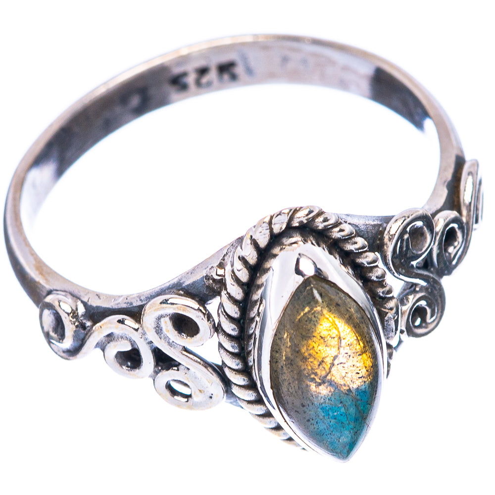 Labradorite Dainty Ring Size 7.75 (925 Sterling Silver) R5773