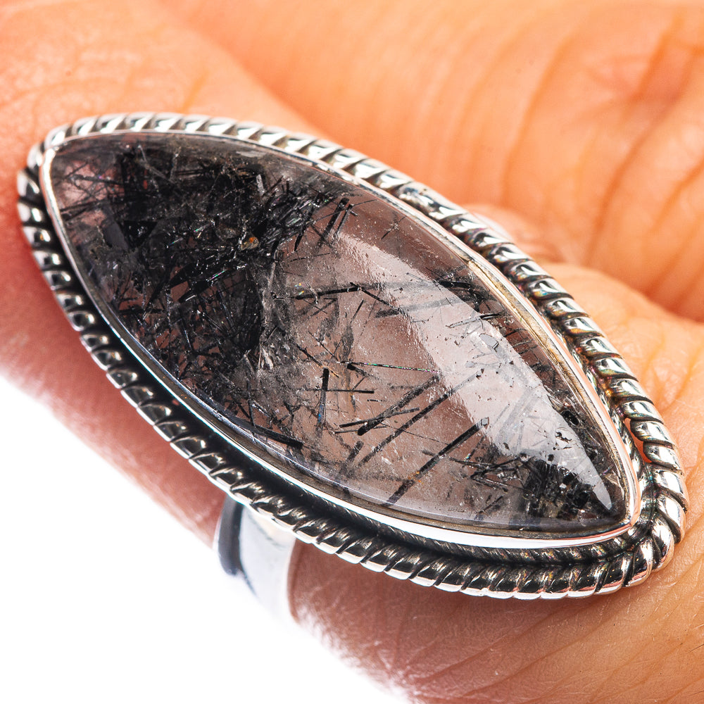 Large Tourmalinated Quartz Ring Size 6 (925 Sterling Silver) R144211