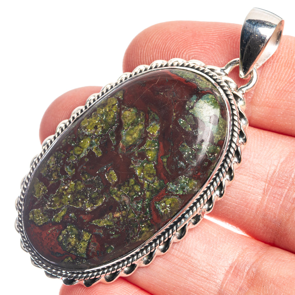Dragon's Blood Jasper 925 Sterling Silver Pendant 2 1/8"