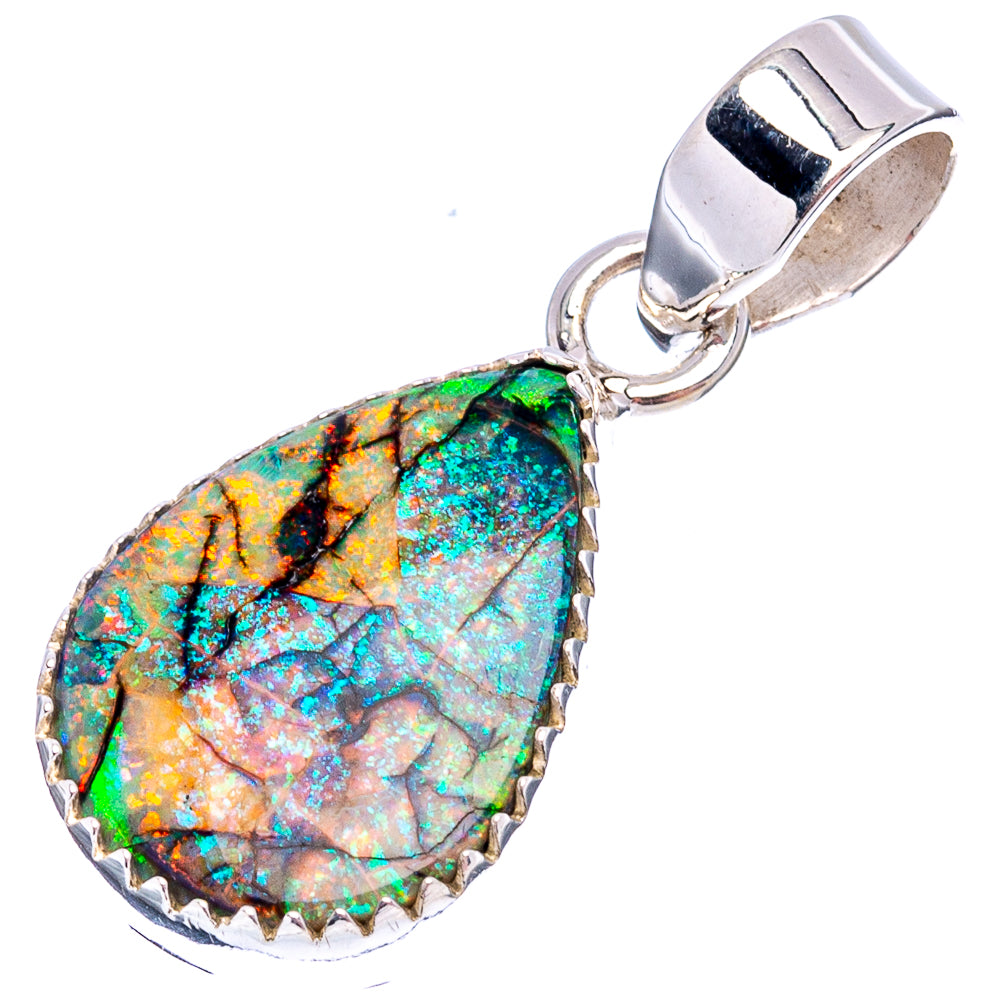 Rare Sterling Opal Pendant 1 1/4" (.925 Sterling Silver)