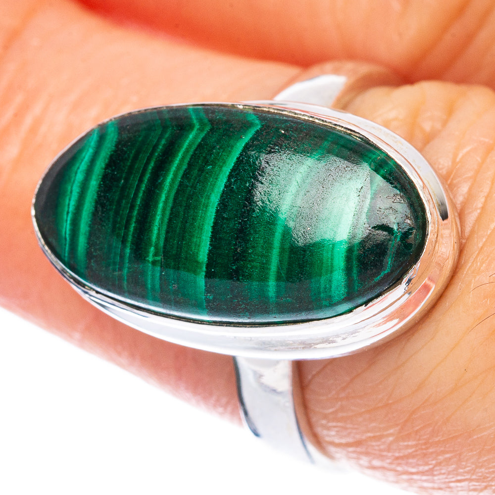 Malachite Ring Size 7.25 (925 Sterling Silver) R2879