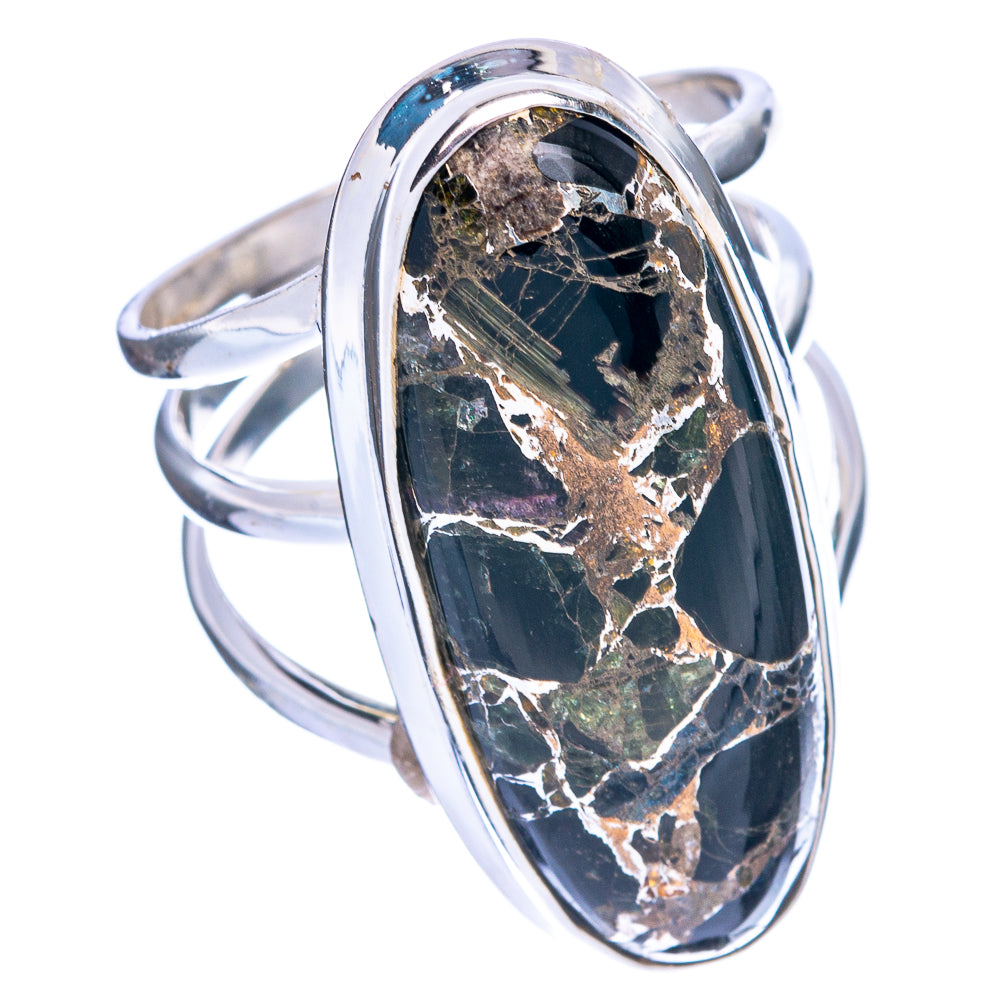 Large Copper Black Onyx Ring Size 8.5 (925 Sterling Silver) R144487