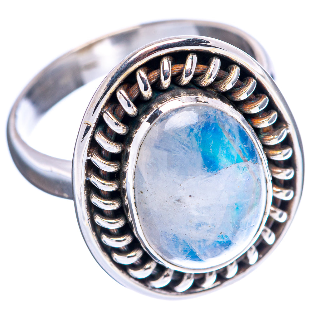 Blue Moonstone Ring Size 8 (.925 Sterling Silver)